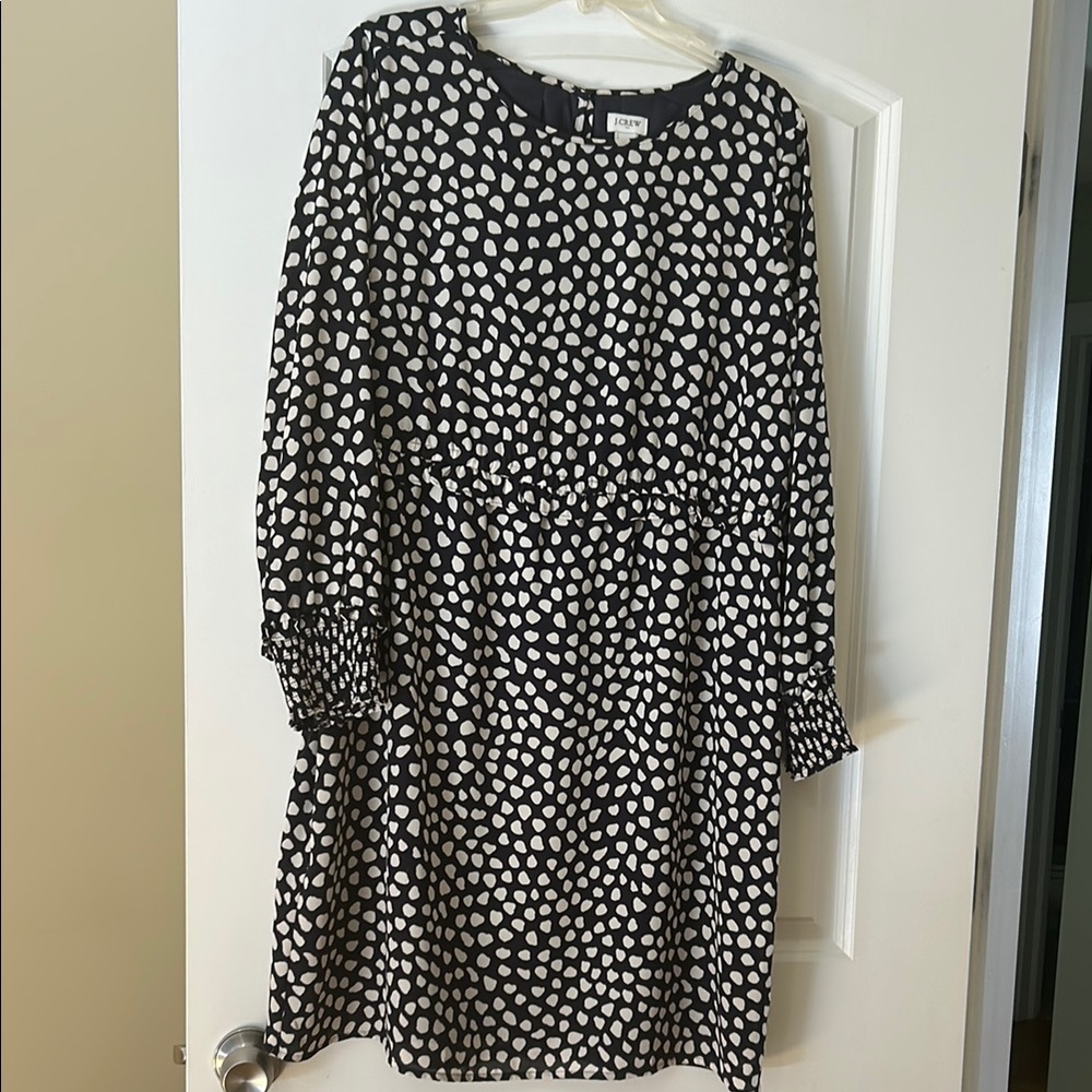 Navy and White Polka Dot Dress